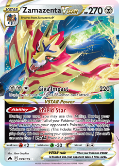 Zamazenta VSTAR, Crown Zenith #99, Pokémon TCG card
