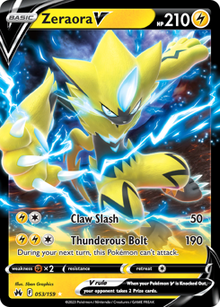 Zeraora V, Crown Zenith #53, Pokémon TCG card