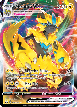 Zeraora VMAX, Crown Zenith #54, Pokémon TCG card