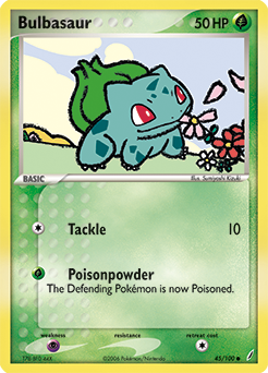 Bulbasaur, Crystal Guardians #45, Pokémon TCG card