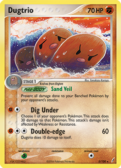 Dugtrio, Crystal Guardians #5, Pokémon TCG card