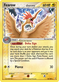 Fearow δ, Crystal Guardians #18, Pokémon TCG card