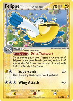 Pelipper δ, Crystal Guardians #26, Pokémon TCG card