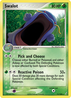 Swalot, Crystal Guardians #11, Pokémon TCG card