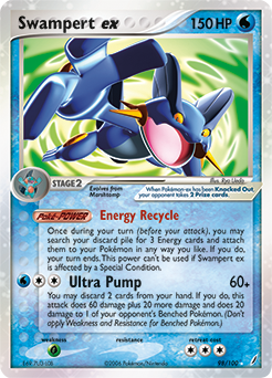 Swampert ex, Crystal Guardians #98, Pokémon TCG card
