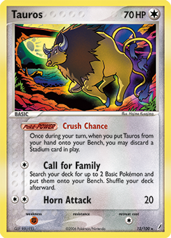 Tauros, Crystal Guardians #12, Pokémon TCG card