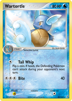 Wartortle, Crystal Guardians #43, Pokémon TCG card