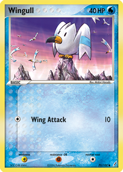 Wingull, Crystal Guardians #70, Pokémon TCG card