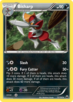 Bisharp, Dark Explorers #72, Pokémon TCG card