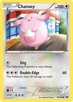 Chansey, Dark Explorers #80, Pokémon TCG card