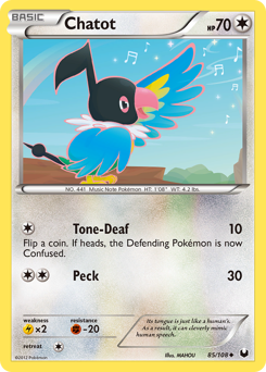 Chatot, Dark Explorers #85, Pokémon TCG card
