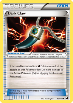 Dark Claw, Dark Explorers #92, Pokémon TCG card