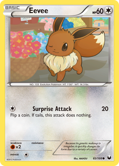 Eevee, Dark Explorers #83, Pokémon TCG card