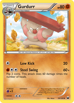 Gurdurr, Dark Explorers #59, Pokémon TCG card