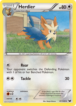 Herdier, Dark Explorers #87, Pokémon TCG card