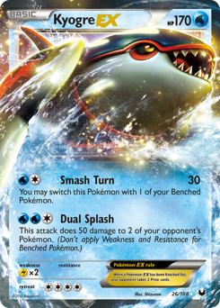 Kyogre-EX, Dark Explorers #26, Pokémon TCG card