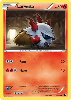 Larvesta, Dark Explorers #20, Pokémon TCG card