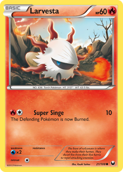 Larvesta, Dark Explorers #21, Pokémon TCG card