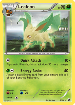 Leafeon, Dark Explorers #6, Pokémon TCG card