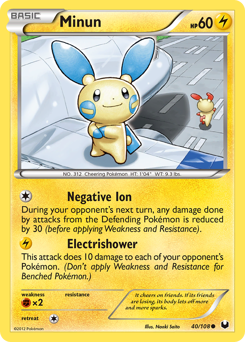 Minun, Dark Explorers #40, Pokémon TCG card
