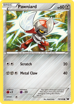 Pawniard, Dark Explorers #78, Pokémon TCG card
