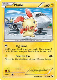 Plusle, Dark Explorers #39, Pokémon TCG card