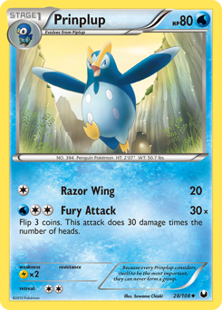 Prinplup, Dark Explorers #28, Pokémon TCG card