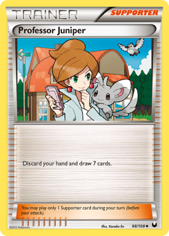 Professor Juniper, Dark Explorers #98, Pokémon TCG card