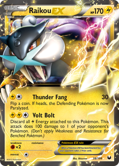 Raikou-EX, Dark Explorers #38, Pokémon TCG card