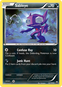 Sableye, Dark Explorers #62, Pokémon TCG card