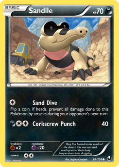 Sandile, Dark Explorers #64, Pokémon TCG card