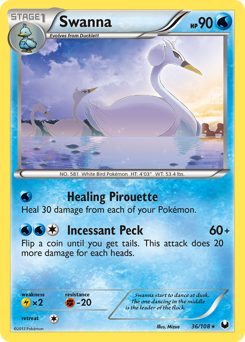 Swanna, Dark Explorers #36, Pokémon TCG card