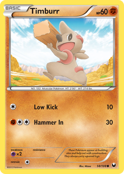 Timburr, Dark Explorers #58, Pokémon TCG card