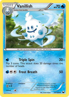 Vanillish, Dark Explorers #34, Pokémon TCG card