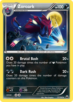 Zoroark, Dark Explorers #71, Pokémon TCG card