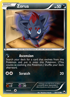 Zorua, Dark Explorers #69, Pokémon TCG card