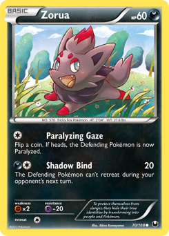 Zorua, Dark Explorers #70, Pokémon TCG card