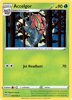 Accelgor, Darkness Ablaze #10, Pokémon TCG card