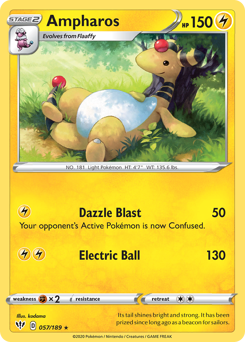 Ampharos, Darkness Ablaze #57, Pokémon TCG card