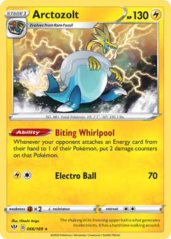 Arctozolt, Darkness Ablaze #66, Pokémon TCG card