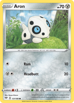 Aron, Darkness Ablaze #121, Pokémon TCG card