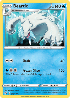 Beartic, Darkness Ablaze #49, Pokémon TCG card