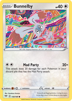 Bunnelby, Darkness Ablaze #150, Pokémon TCG card