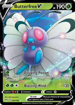 Butterfree V, Darkness Ablaze #1, Pokémon TCG card