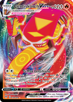 Centiskorch VMAX, Darkness Ablaze #34, Pokémon TCG card