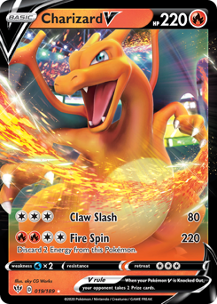 Charizard V, Darkness Ablaze #19, Pokémon TCG card