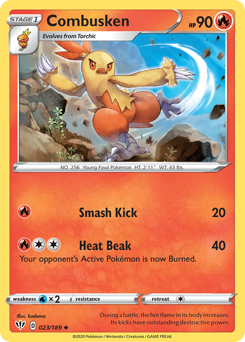Combusken, Darkness Ablaze #23, Pokémon TCG card