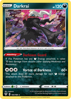 Darkrai, Darkness Ablaze #105, Pokémon TCG card