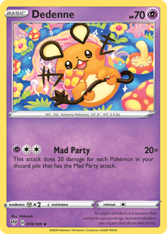 Dedenne, Darkness Ablaze #78, Pokémon TCG card