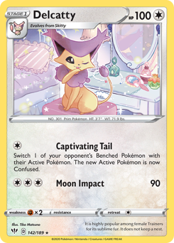Delcatty, Darkness Ablaze #142, Pokémon TCG card